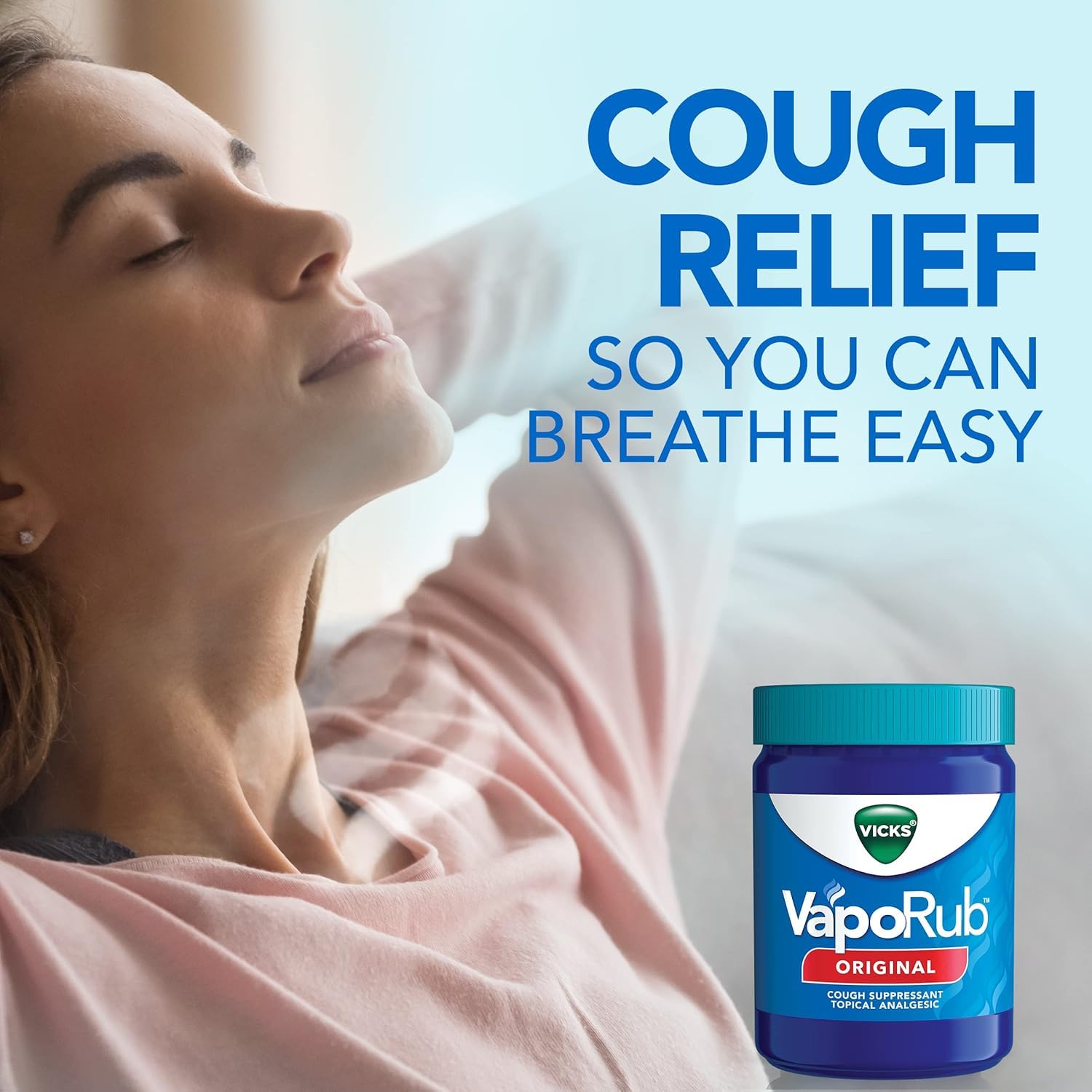 Vicks Vaporub Relief From Cold, Cough, Blocked Nose, Headache, Body ache, Muscular stiffness and Breathing difficulty, 105ml