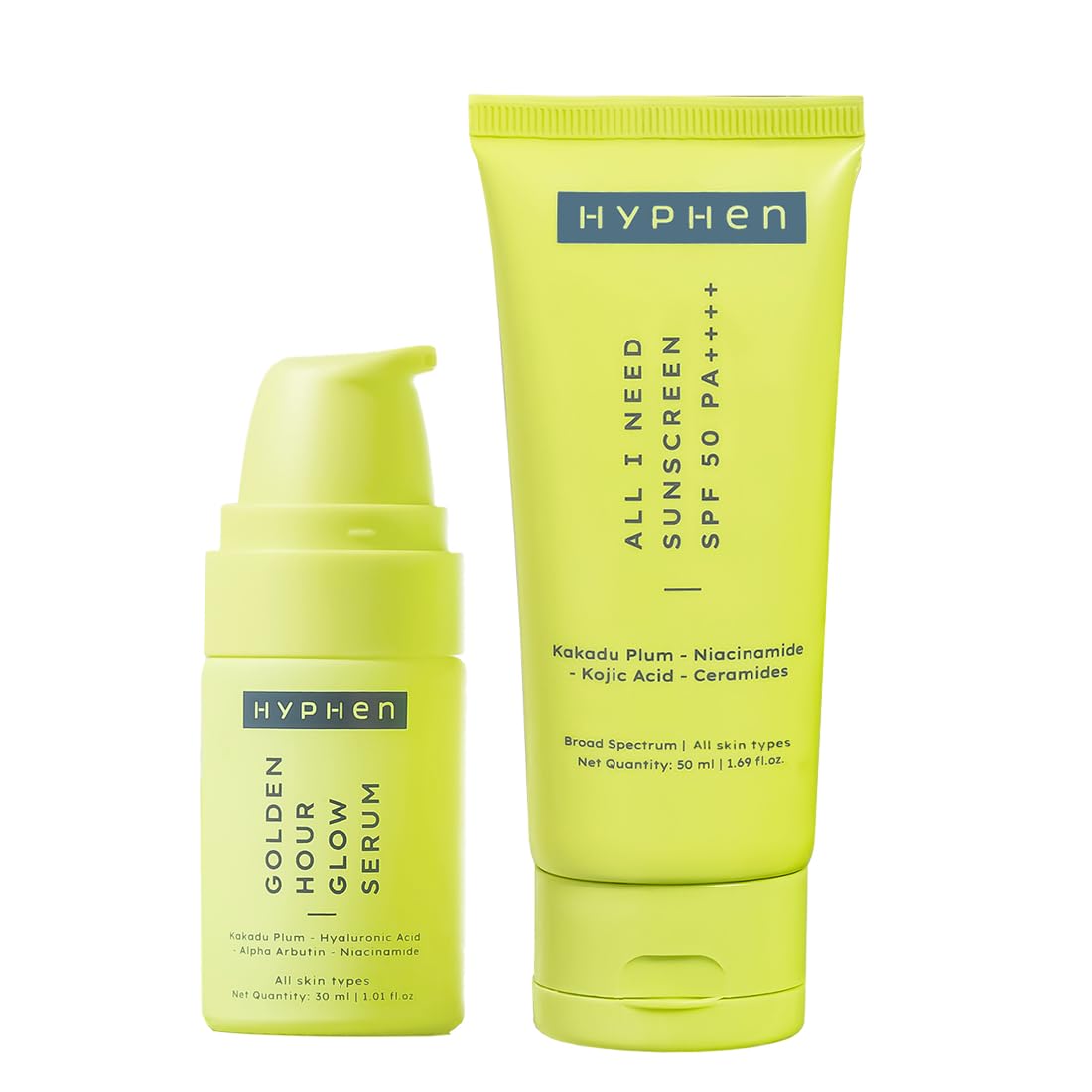 Hyphen Daily Day-Care Routine to Glow & Protect with Face Serum & Moisturizing Sunscreen SPF 50