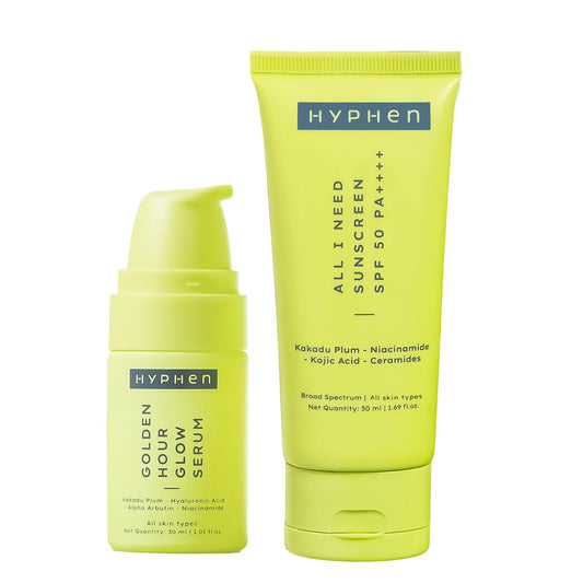 Hyphen Daily Day-Care Routine to Glow & Protect with Face Serum & Moisturizing Sunscreen SPF 50