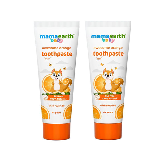 Mamaearth Toothpaste for Kids Awesome Orange 4+ years 50gm (Pack of 2)