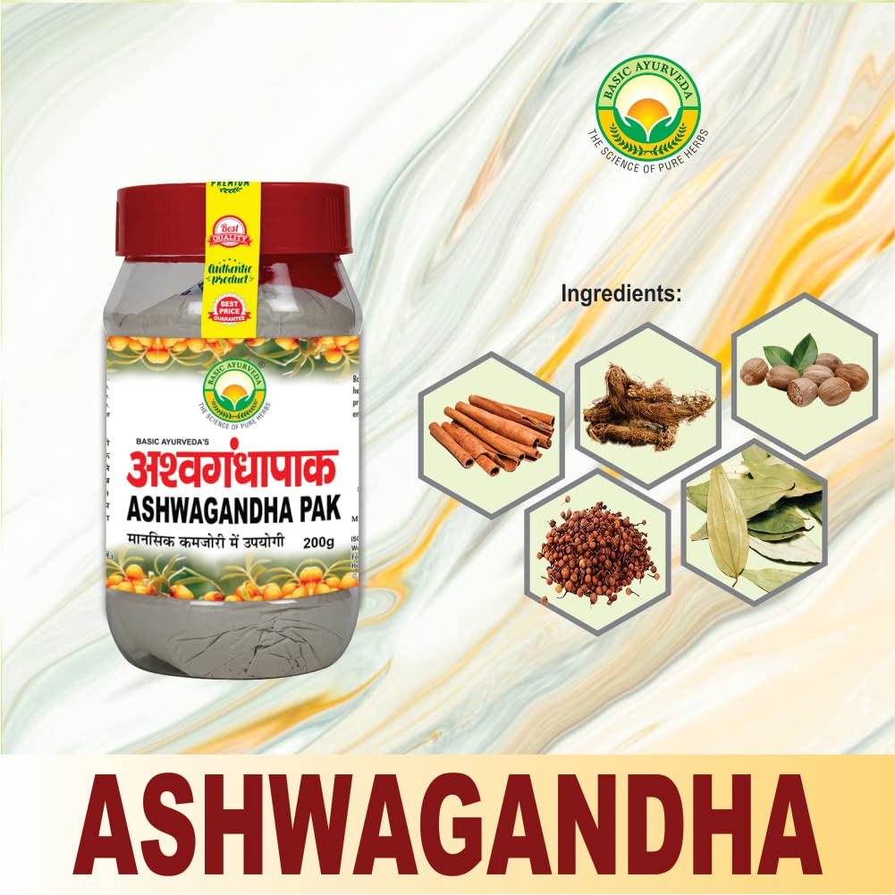 Basic Ayurveda Ashwagandha Pak 200g For pain and inflammation, focus, concentration and memory