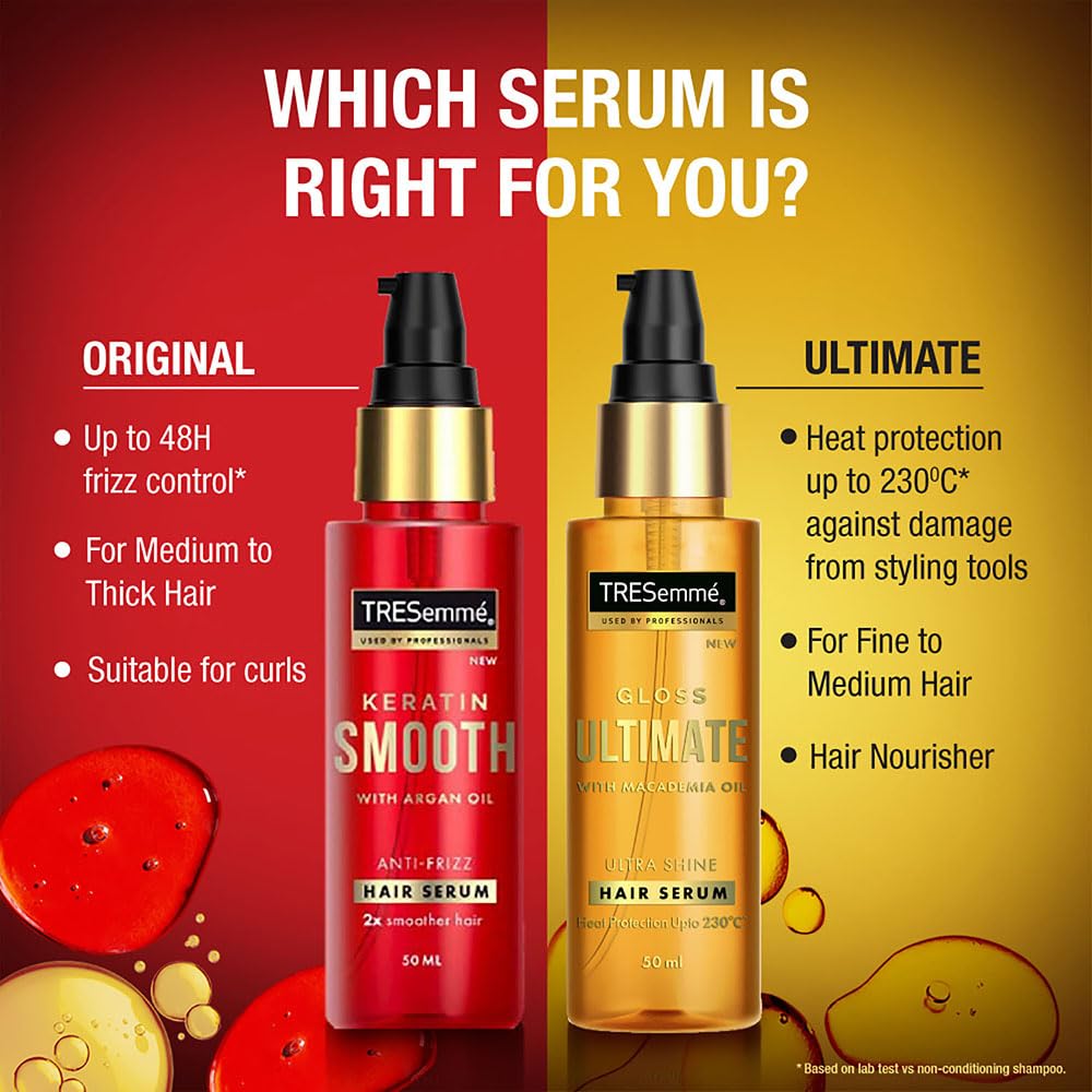 TRESemmé Gloss Ultimate Ultra Shine Hair Serum 100Ml With Macadamia Oil & Vitamin E, For Super Shiny Finish (Pack Of 3)