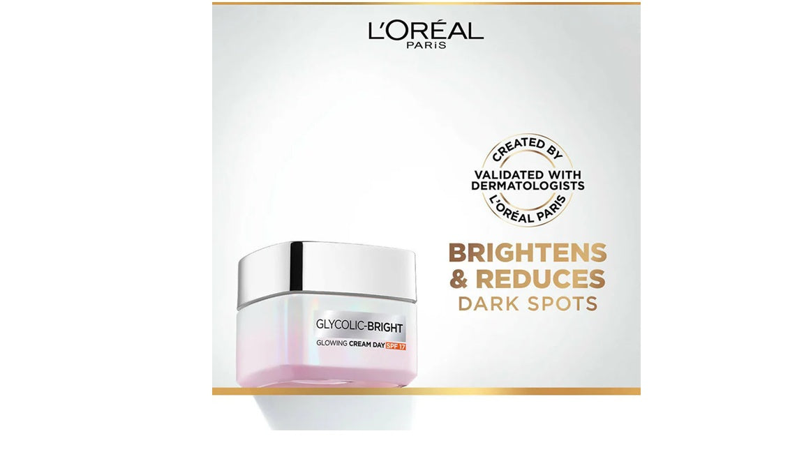 LOreal Paris Glycolic Acid Glowing And Protecting CSMS (Cleanser, Serum, Moisturizer, Sunscreen) Regime Kit - kit