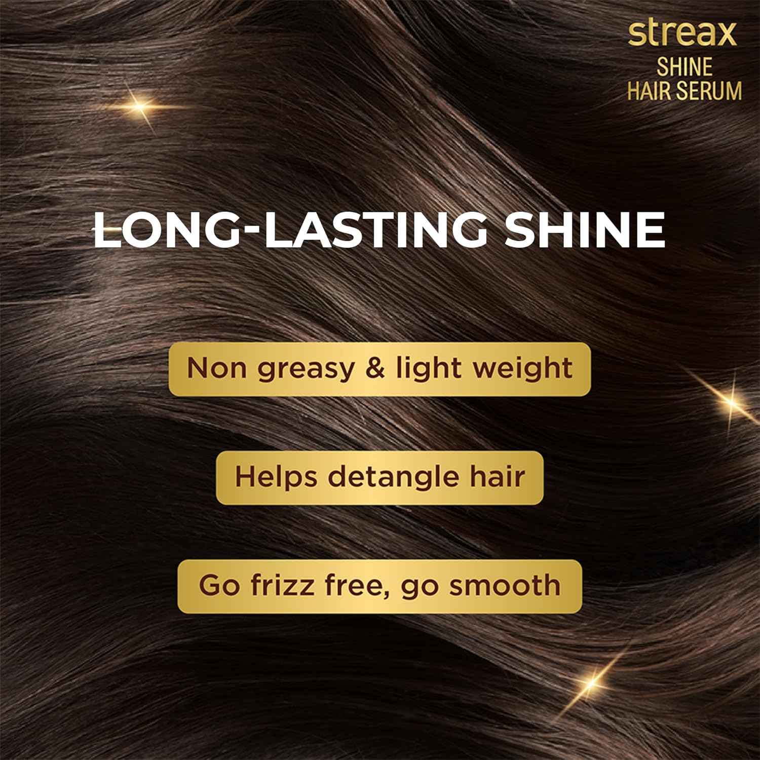 Streax Hair Serum 115ml, Hair serum for Dry & Frizzy Hair, for Women & Men, for Curly Hair, Wavy Hair, Straight Hair, Silk & Shine Vitalised with Walnut Oil