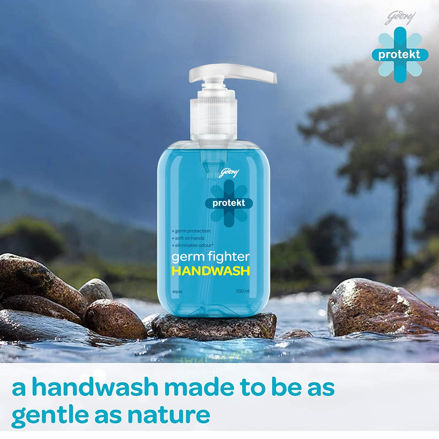 Godrej Protekt Germ Fighter Handwash Refill Pack | Aqua | Germ Protection & Soft on Hands - 1.5 L