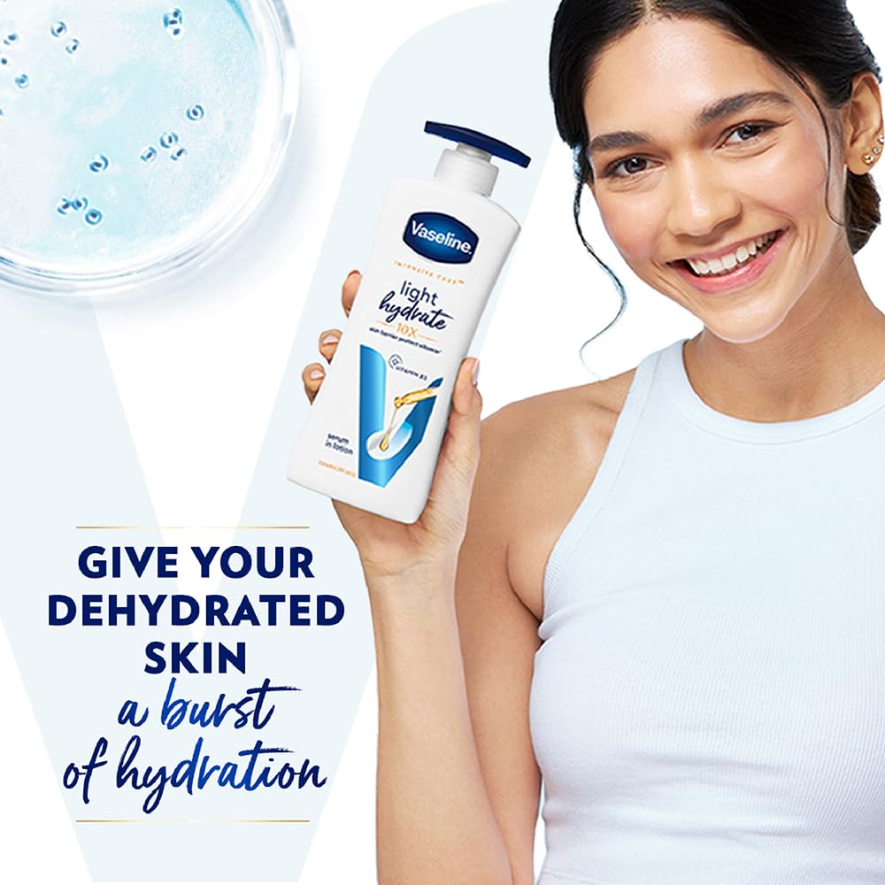 Vaseline Light Hydrate Serum In Lotion, 400 ml | Superlight & Non-Sticky for Hydration Boost