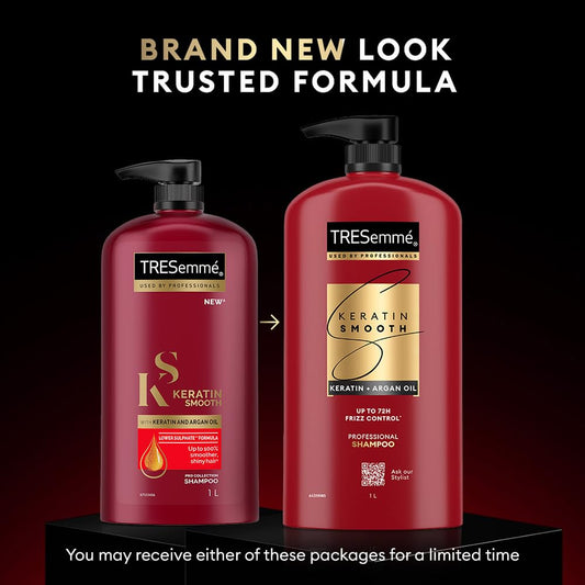 TRESemme Keratin Smooth Deep Conditioning Kit for Long Lasting Frizz Control - 1L Shampoo and 300ml Mask