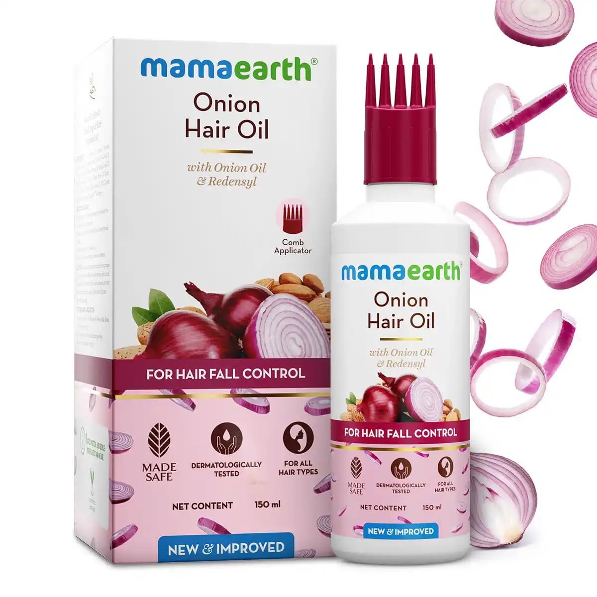 Mamaearth Onion Hair Oil for Hair Growth & Hair Fall Control with Redensyl - 150 ml