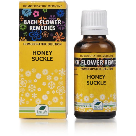 New Life Bach Flower Honey Suckle (30ml) For sadness, constant crying, keeps thinking about past, Homesick