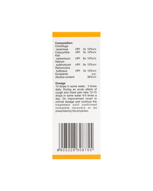 Bakson B40 Pleurisy Drops (30ml) For Chest Pain, Dry Cough, Suffocation, Difficult Breathing