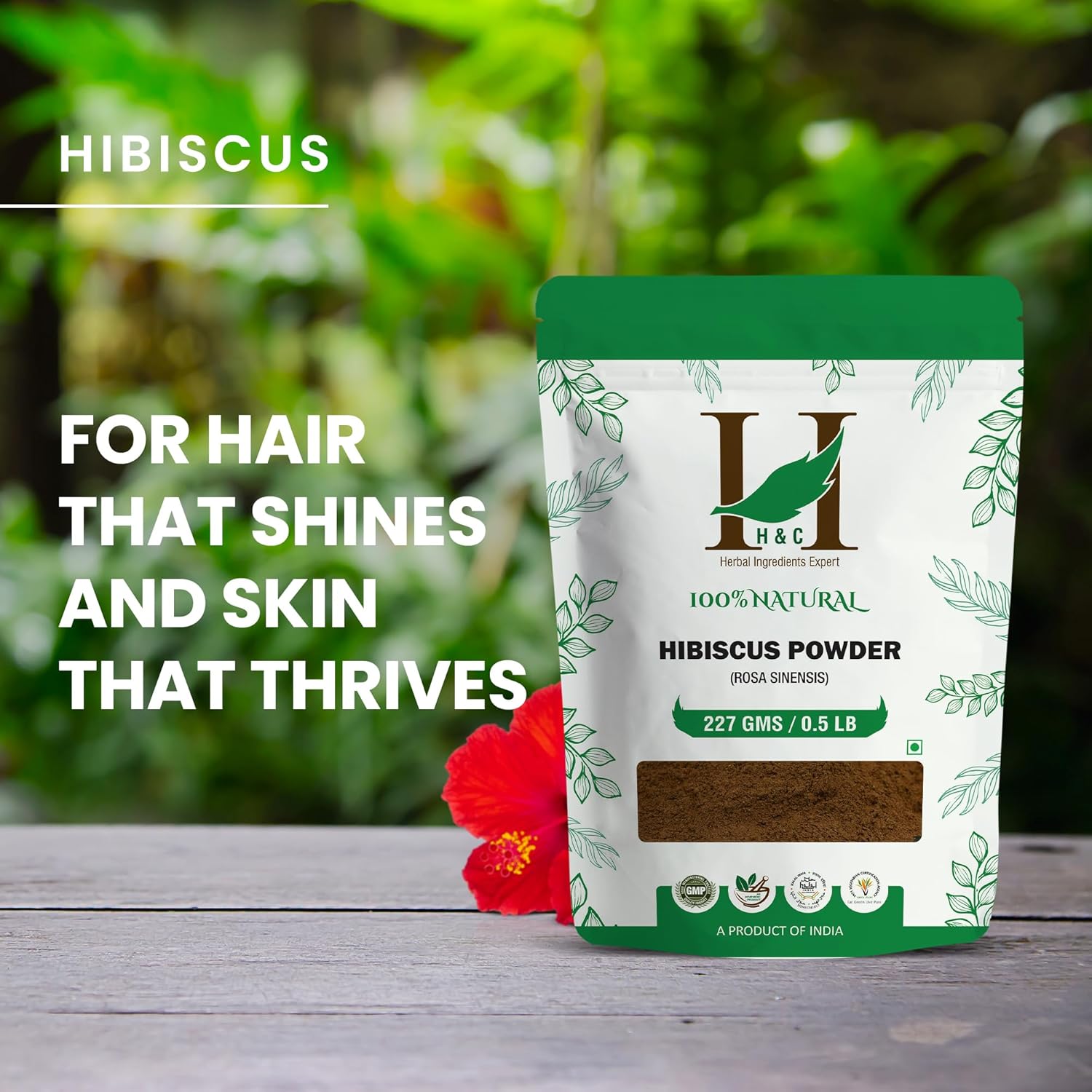 H&C Herbal Ingredients Expert 100% Natural Hibiscus Powder – 227g for For Face Pack & Hair Growth