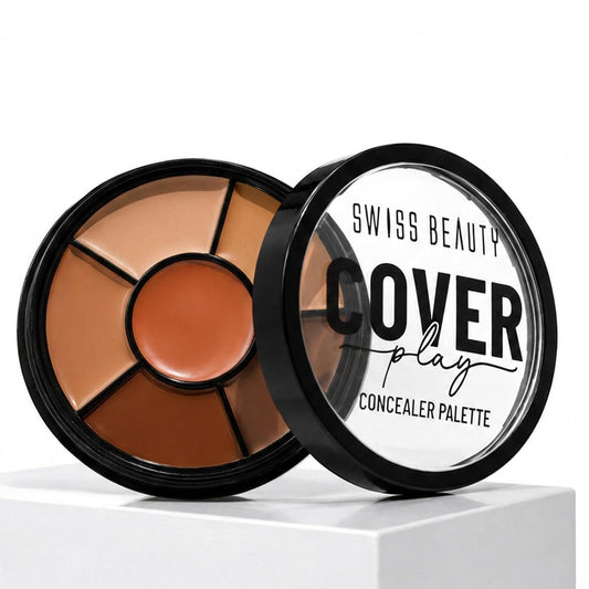 Swiss Beauty Cover Play Concealer Palette | Hides Imperfections | Waterproof | Long-Lasting - Medium To Dark,13g