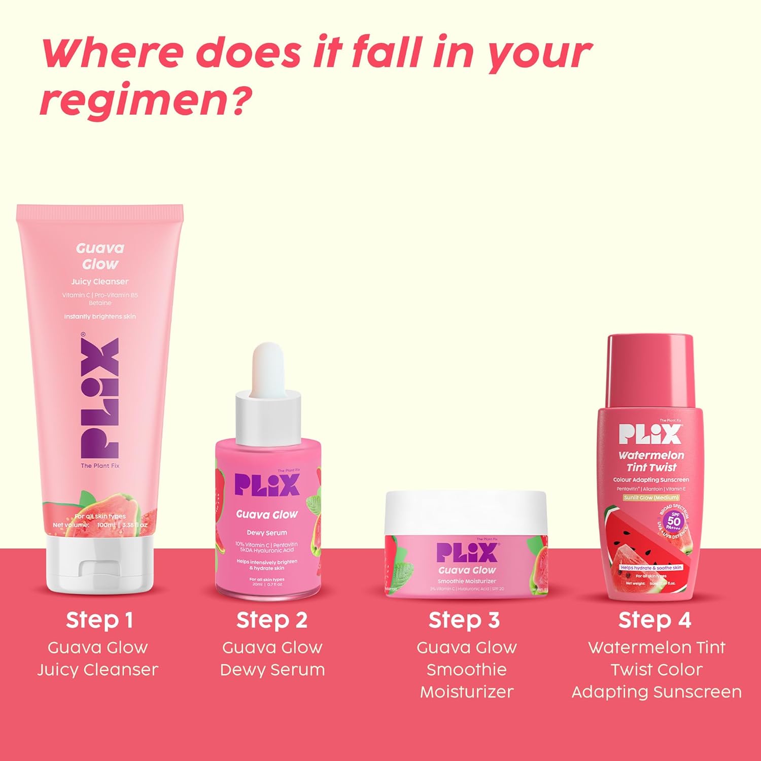 PLIX - THE PLANT FIX Watermelon Tint Twist Color-Adapting Sunscreen | For light coverage & instant glow | SPF 50 PA++++ | Pentavitin®, Suncat DE™ | Sun Damage & Tan Repair | low to medium coverage | Light Golden Glow