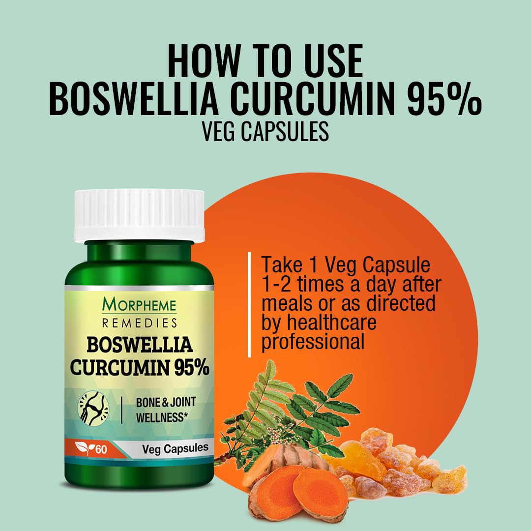 Morpheme Remedies Boswellia Curcumin 95% Bone and Joint Wellness - 60 Veg Capsules