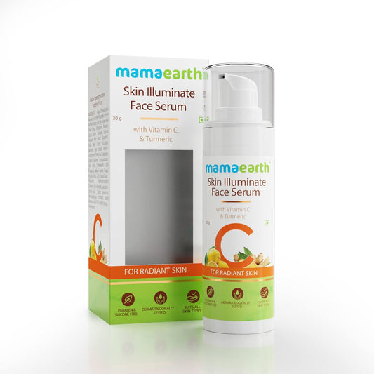 Mamaearth Skin Illuminate Face Serum for Radiant Skin with Vitamin C and Turmeric - 30 g | Highly Potent Vitamin C | Gives A Radiant Glow