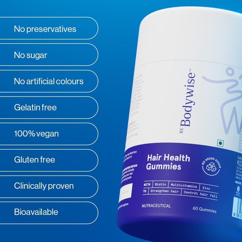 BeBodywise Hair Health Gummies - 60 Gummies