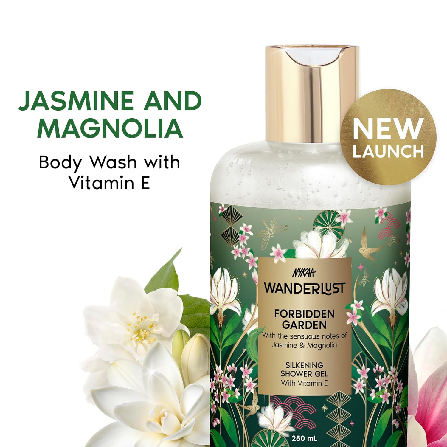 Nykaa Wanderlust Forbidden Garden Body Wash for Women | Hydrating & Barrier Repair with Vitamin E & Glycerine | Gentle Cleanser for Nourished, Refreshing Skin | 250ml | Paraben-Free & Vegan