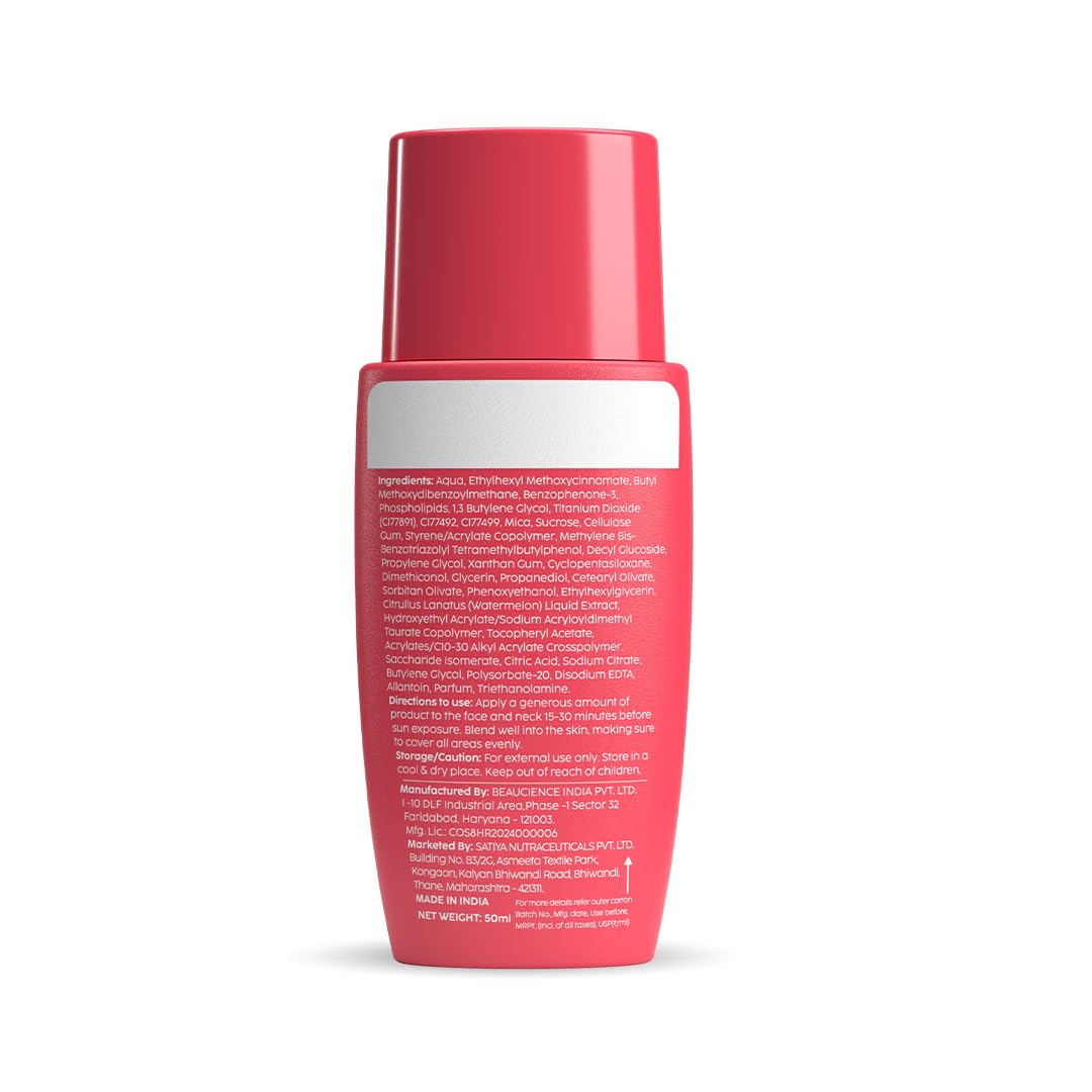 PLIX - THE PLANT FIX Watermelon Tint Twist Color-Adapting Sunscreen | For light coverage & instant glow | SPF 50 PA++++ | Pentavitin®, Suncat DE™ | Sun Damage & Tan Repair | low to medium coverage | Light Golden Glow