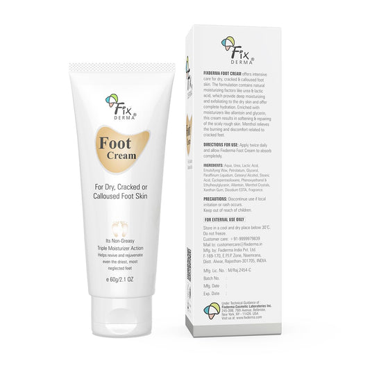 Fixderma Foot Cream Moisturizes, Soothes & Repair Dry, Cracked Heal & Calloused Foot Skin 60gm
