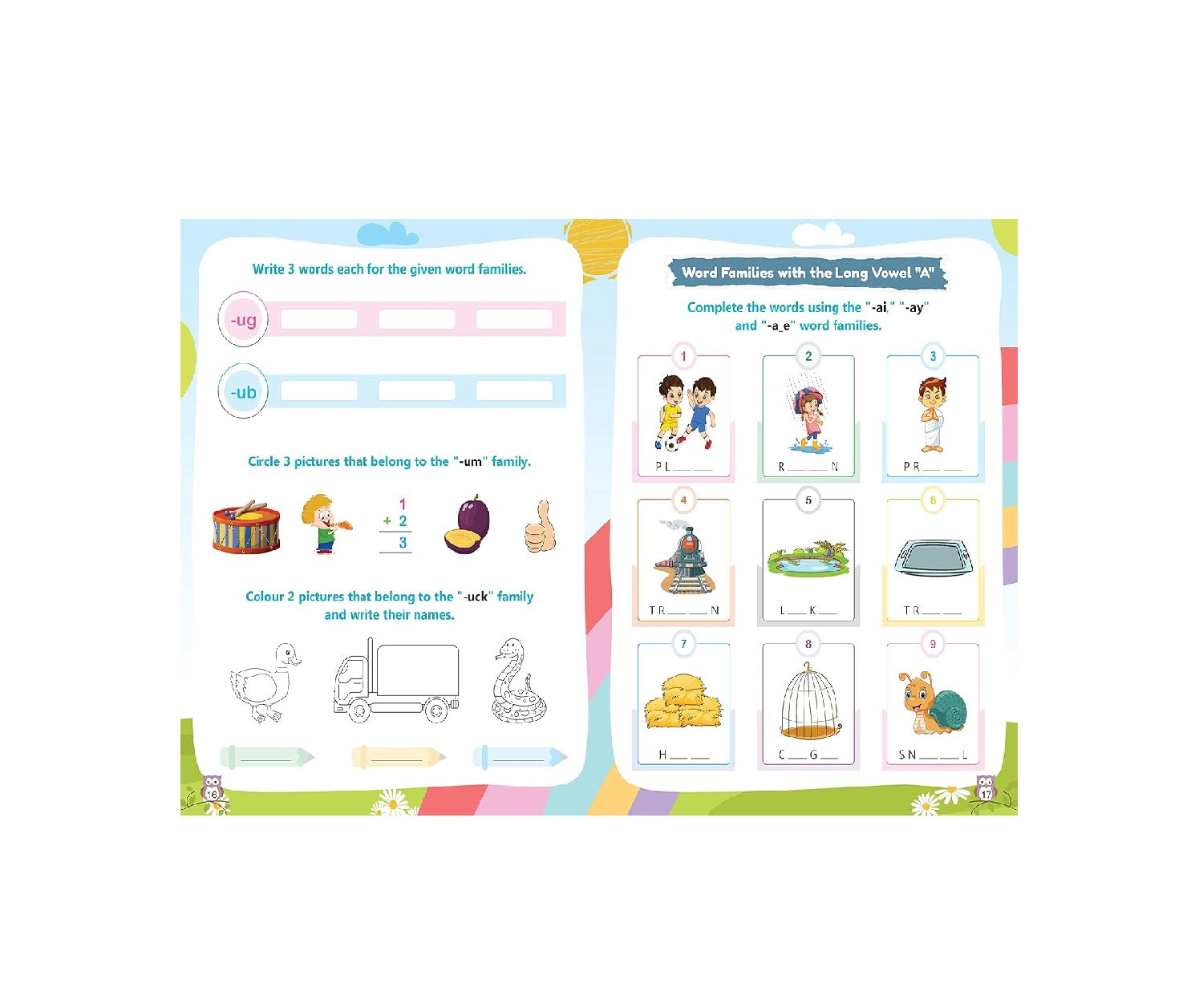 Phonics Reader (Set of 4 Books) - Alphabet Sounds, Short and Long Vowel Sounds, Word Families, Blends and Digraphs - Activity Book for Kids