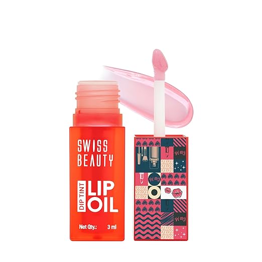 Swiss Beauty Dip Tint Lip Oil | Colour-Changing Lip Oil | Glossy Finish | Long-Lasting Moisturisation | Enriched with Vitamin E | Shade-01 Strawberry, 3ml