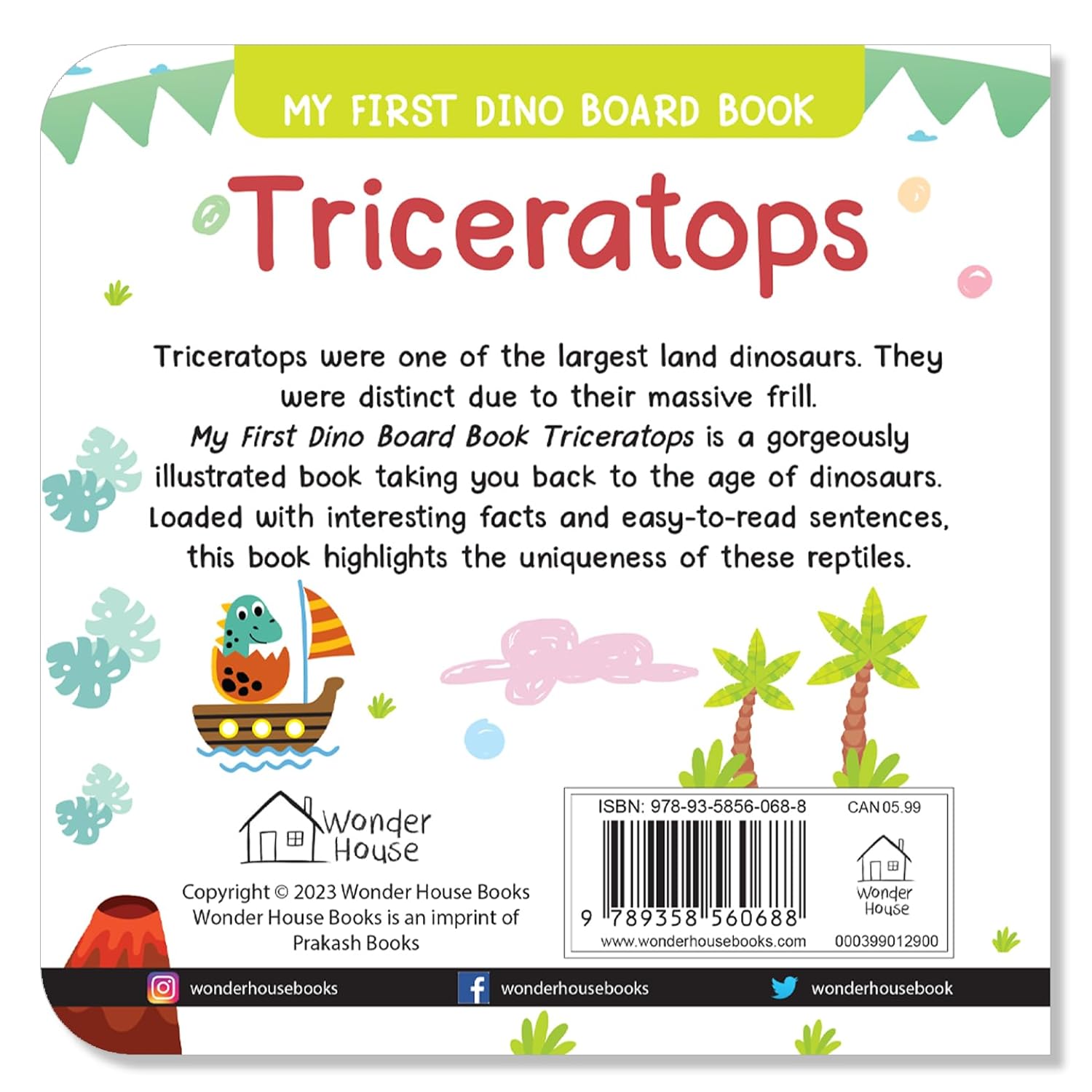 Triceratops – My First Dino Board Book: Illustrated Dinosaur Picture Book for Kids |  Board Book