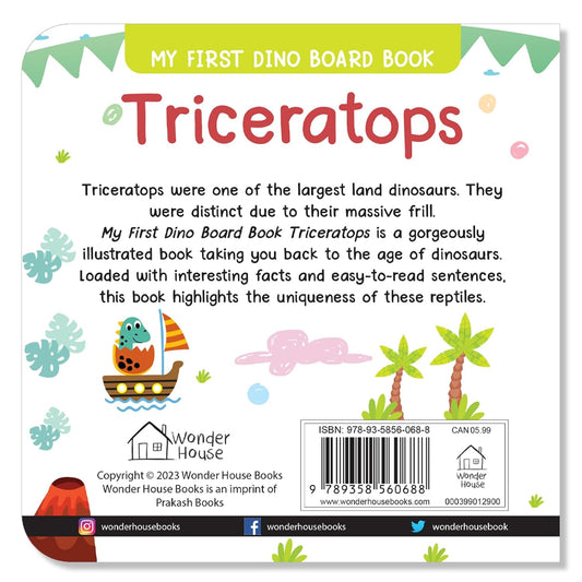 Triceratops – My First Dino Board Book: Illustrated Dinosaur Picture Book for Kids |  Board Book