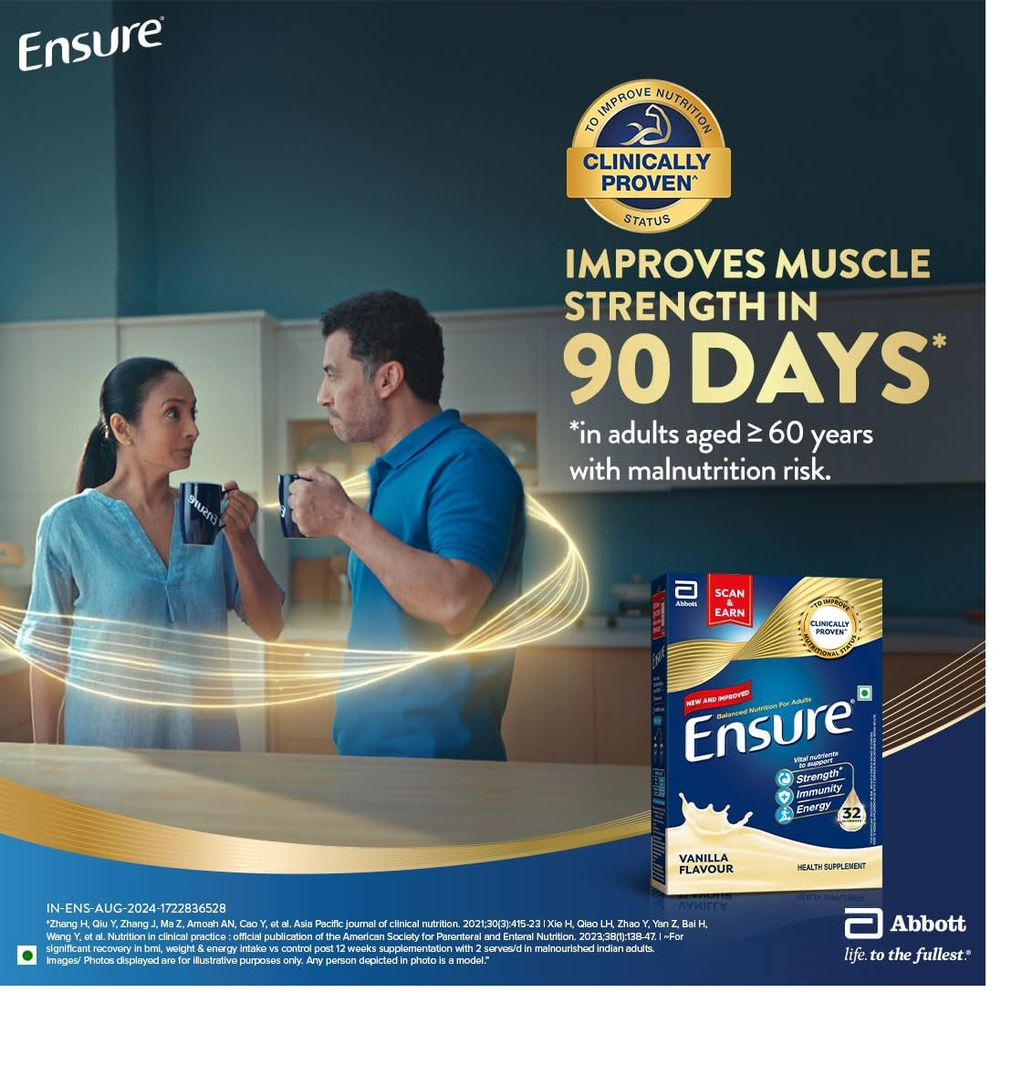 Pack of 2 Ensure Vanilla Flavored Nutritional Powder 950gm Nutrition for Balanced Diet & Daily Health Support