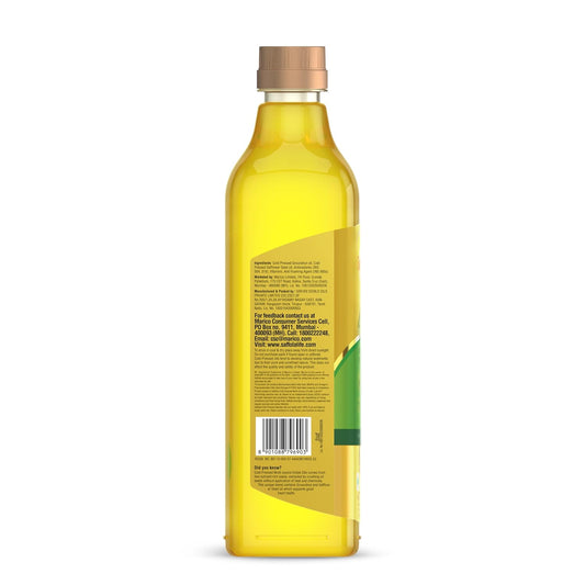 Saffola Cold Pressed Oil, Goodness of 2 - Groundnut & Safflower | Helps Lower Cholesterol, Make Easy-To-Digest Food | 1L Pet Bottle