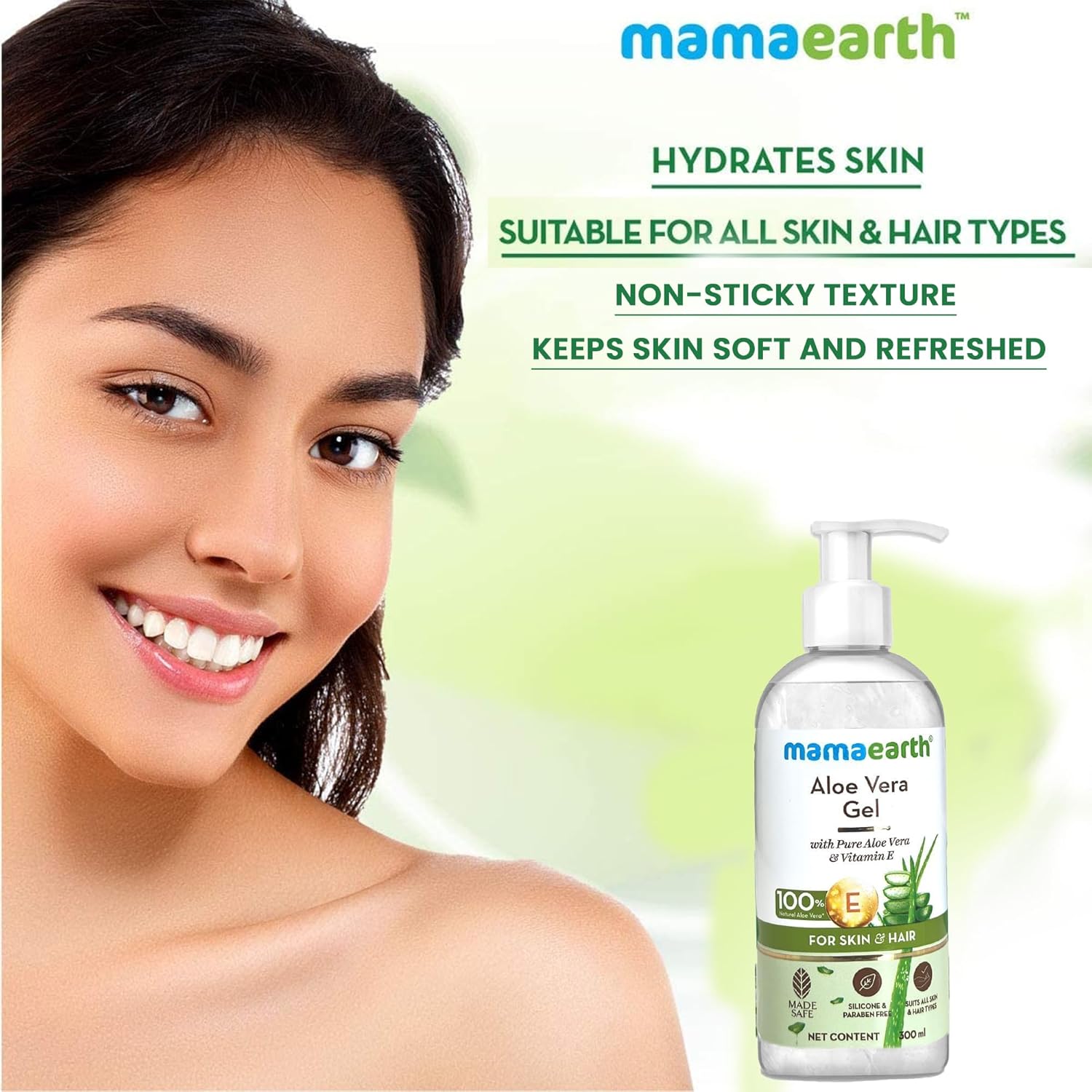 Mamaearth Aloe Vera Gel For Skin & Hair - 300 ml