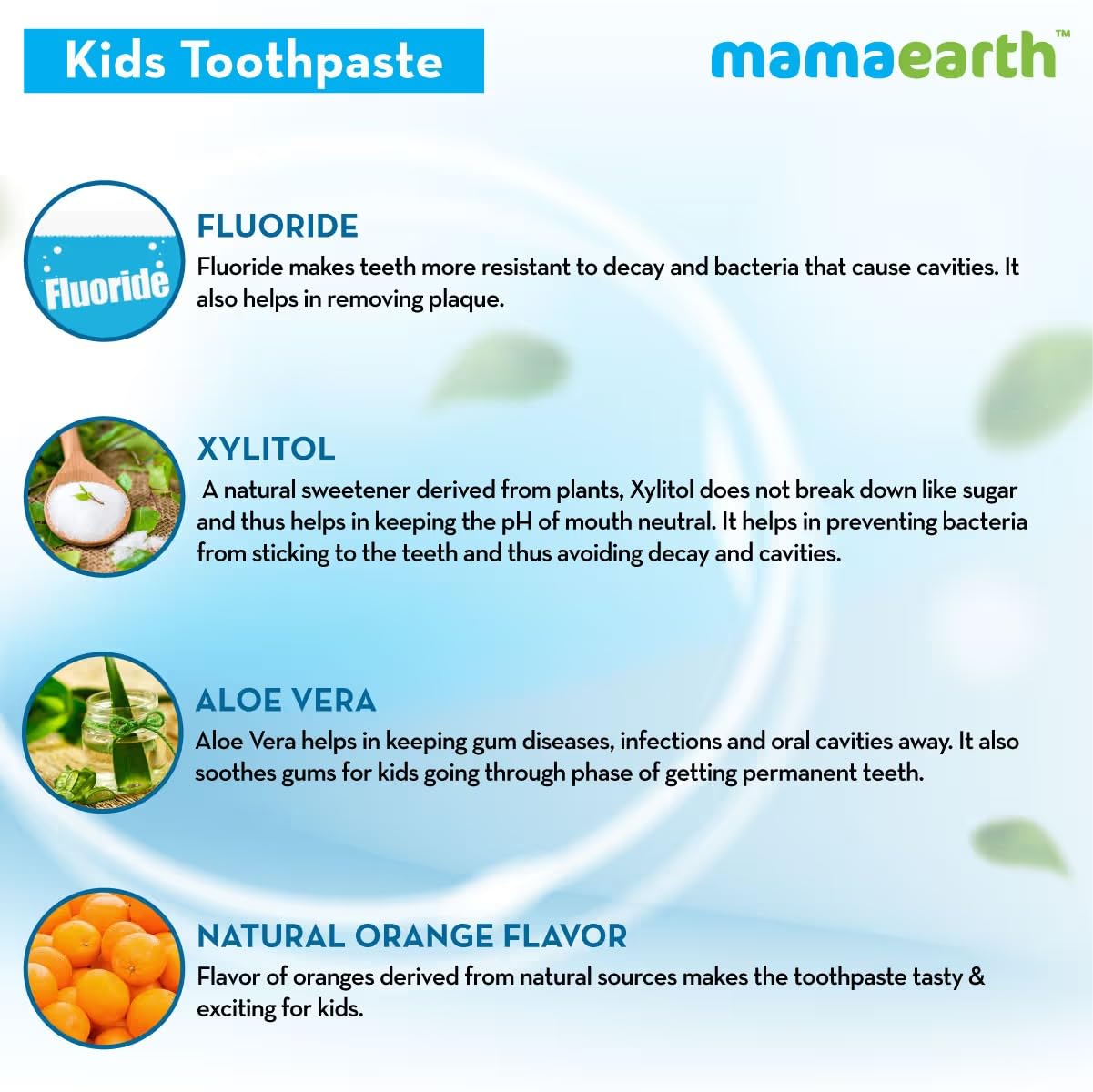 Mamaearth Toothpaste for Kids Awesome Orange 4+ years 50gm (Pack of 2)