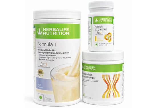 Herblife Nutrition Shake Mix Kulfi Flavor 500g With Protine Powder 200g And Afresh Energy Drink Lemon