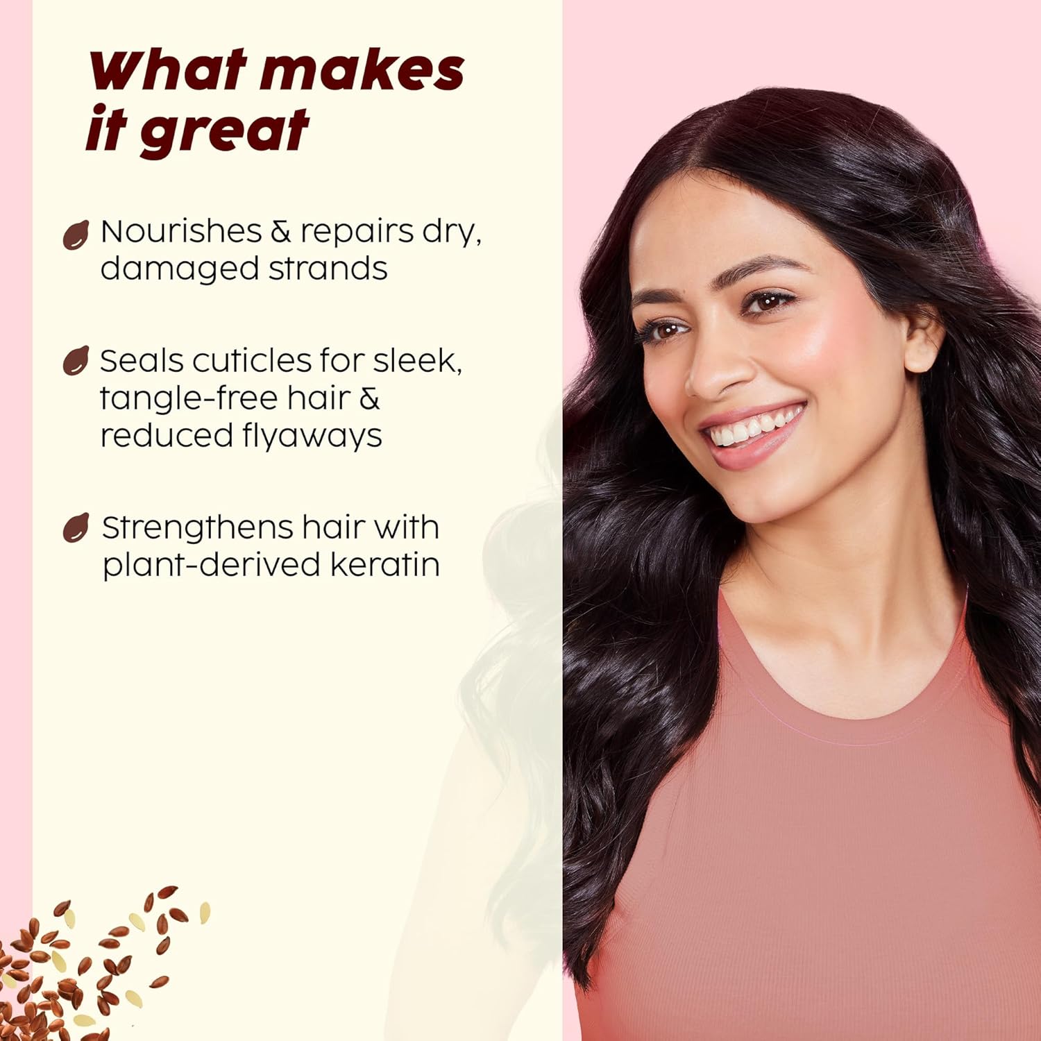 PLIX THE PLANT FIX Flaxseed Keratin Smoothening Mask, Shampoo & Conditioner | Plant Keratin PF | Flaxseed Oil | Softer, Smoother Hair | Pack of 3 | 200gm + 200ml + 175ml |