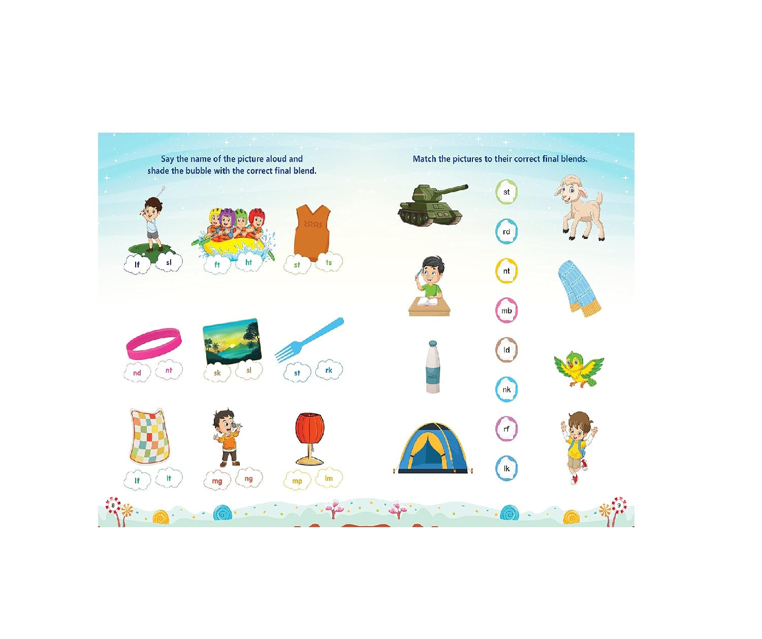 Phonics Reader (Set of 4 Books) - Alphabet Sounds, Short and Long Vowel Sounds, Word Families, Blends and Digraphs - Activity Book for Kids