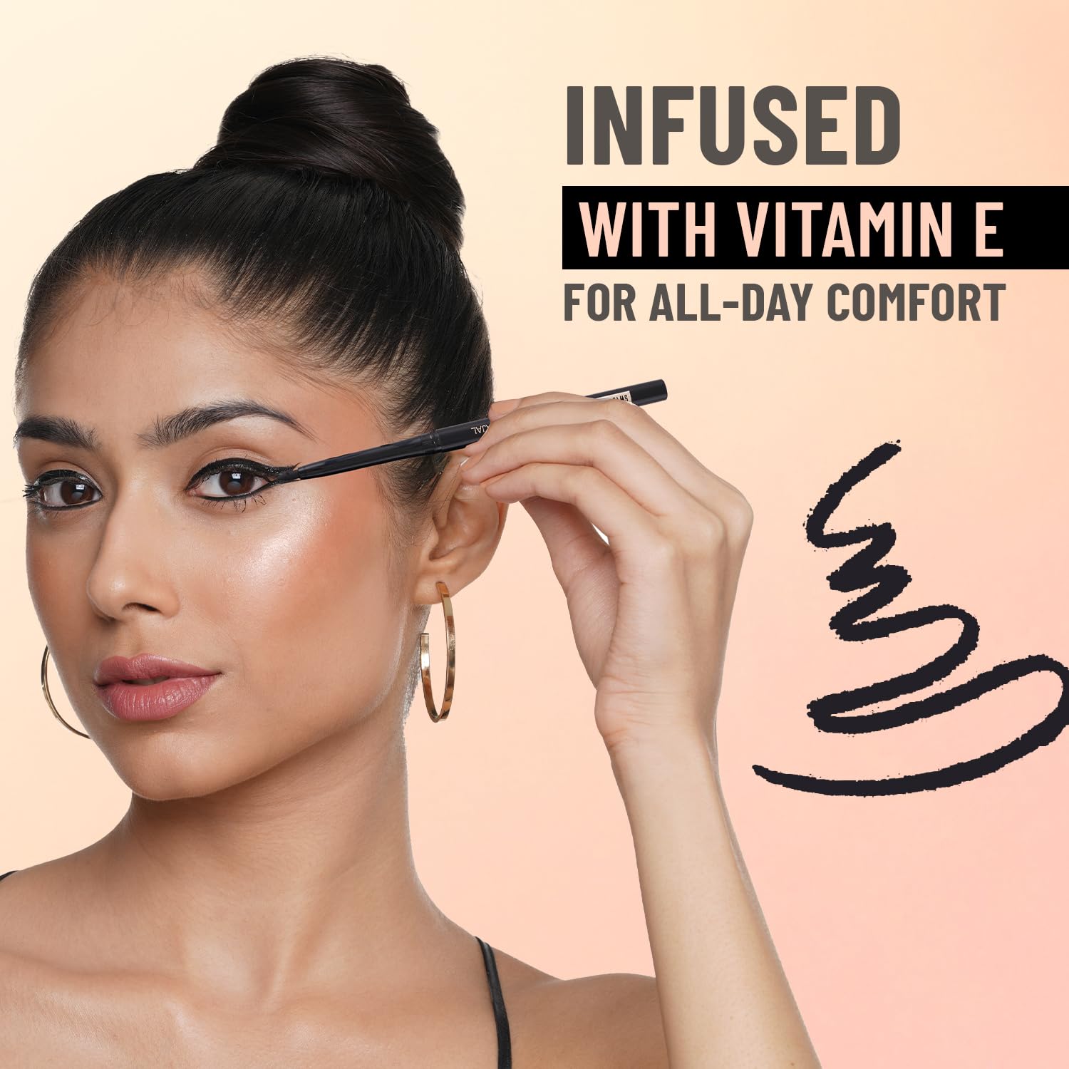 SWISS BEAUTY You & Eye Power Black Pencil Kajal | Waterproof & Smudge-Proof | 24 Hour Stay | Matte Finish Black Kajal | 0.30gm