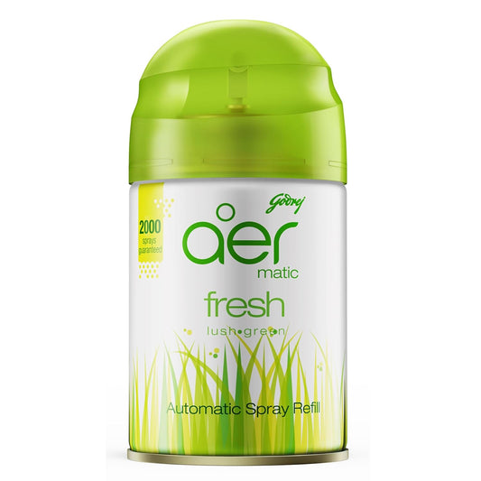 Godrej aer Matic Automatic Room Fresheners Refill Pack | Fresh Lush Green | 2200 Sprays Guaranteed | Lasts up to 60 days (210ml)