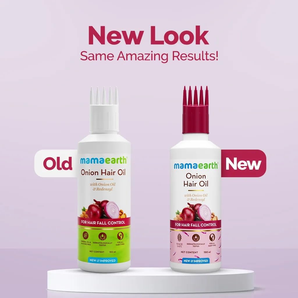 Mamaearth Onion Hair Oil for Hair Growth & Hair Fall Control with Redensyl - 150 ml