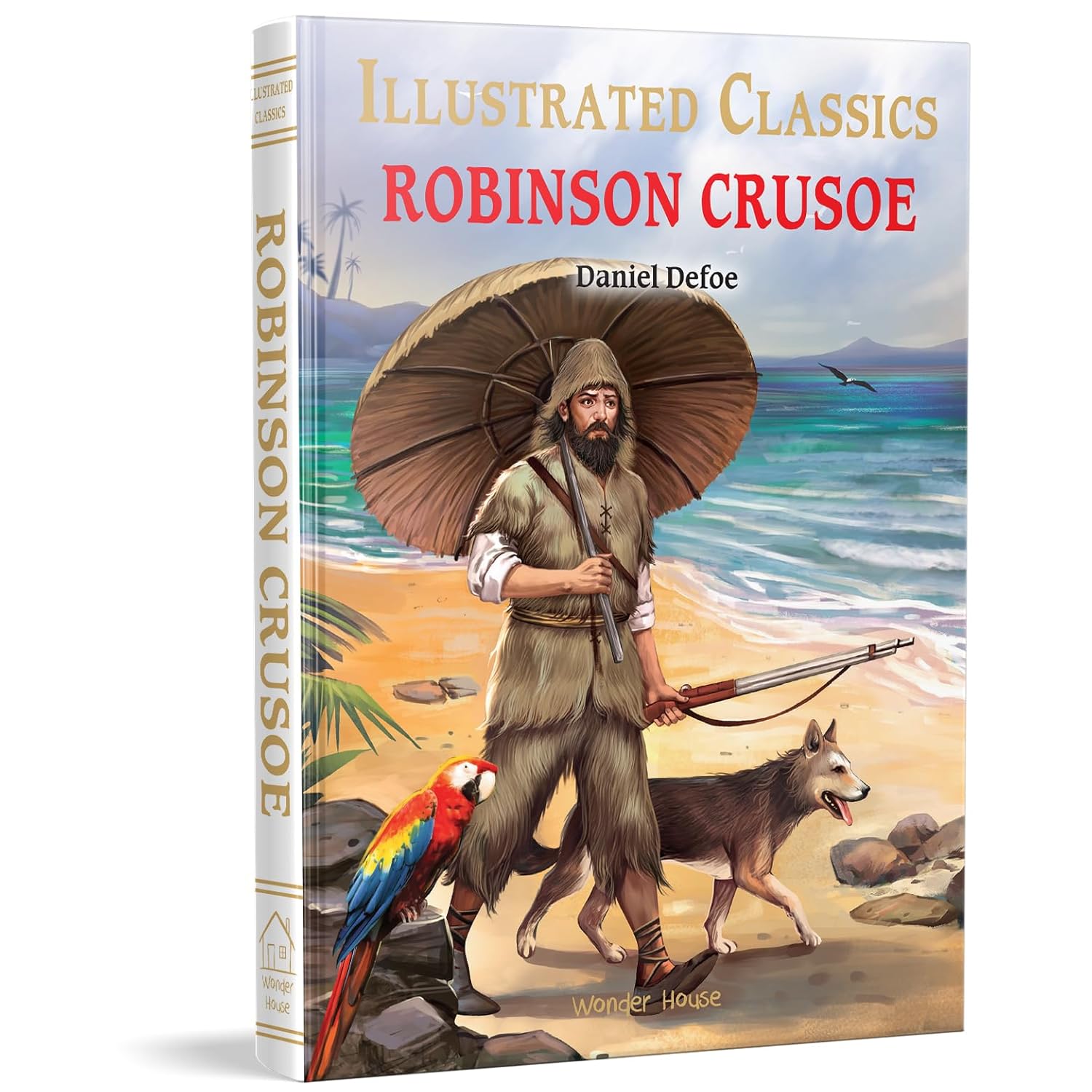 Illustrated Classics - Robinson Crusoe: Abridged Novels with Review Questions Hardcover Book