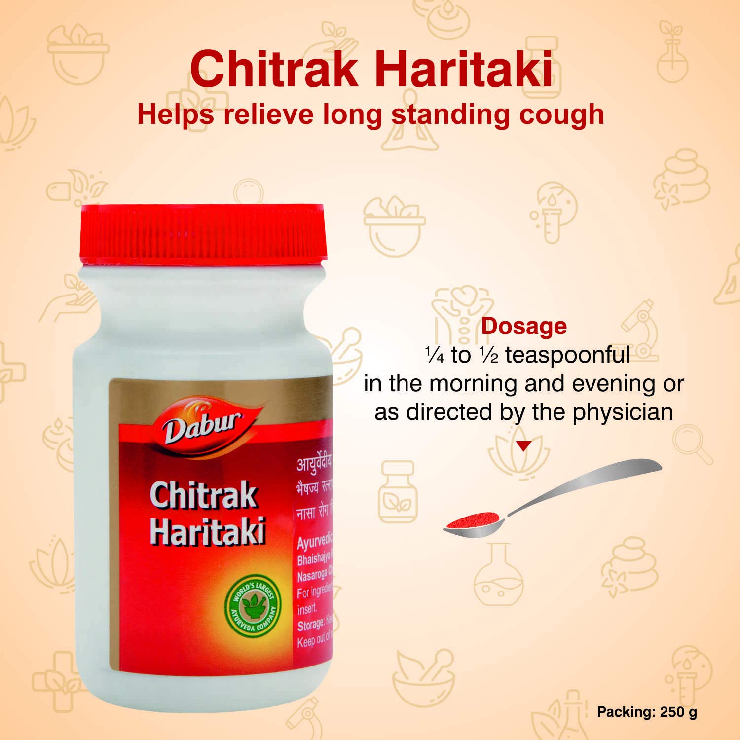 Dabur Ayurvedic Chitrak Haritaki (100g) for asthma, bronchitis, rhinitis, and tuberculosis