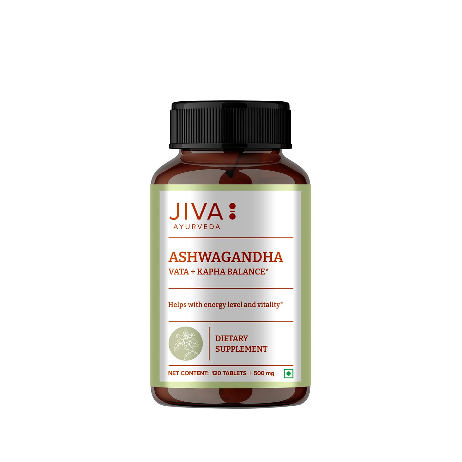 Jiva Ayurveda Ashwagandha Tablet- 120 Tablets For nervous system, stress and feeling of anxiety, immunity
