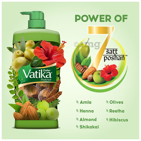 Dabur Vatika Naturals Health Shampoo - 640 ml | 7 Natural Herb Extracts | Contains Henna, Amla & Hibiscus | 90% Hair Fall Control | Everyday Shampoo for Women & Men