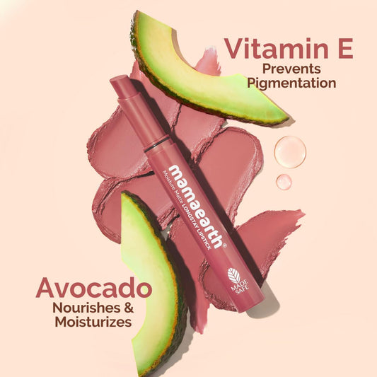 Mamaearth Moisture Matte Long Stay Lipstick-Carnation Nude - 2 gm