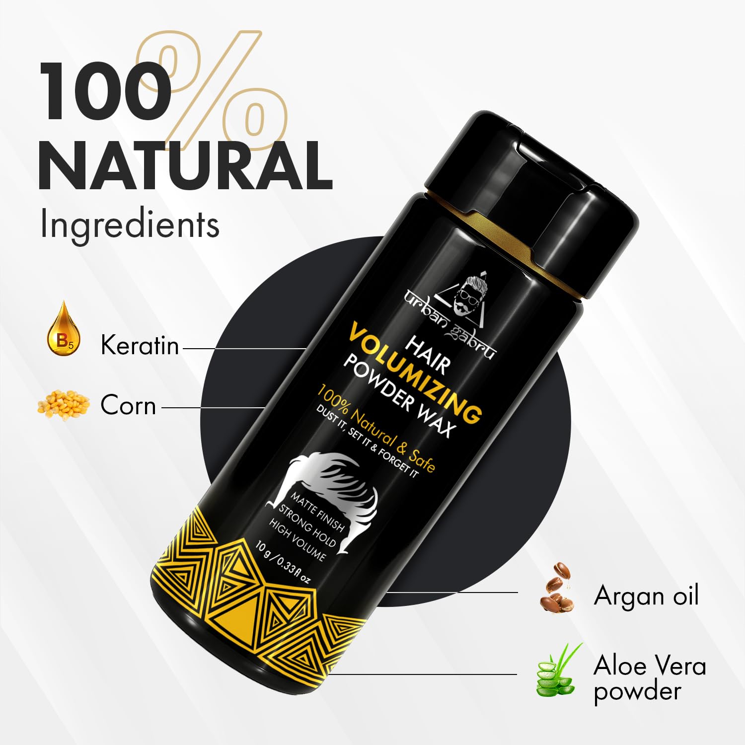 UrbanGabru Hair Volumizing Powder Wax strong hold | Matte Finish | 24 hrs hold | 100% natural & safe hair styling powder