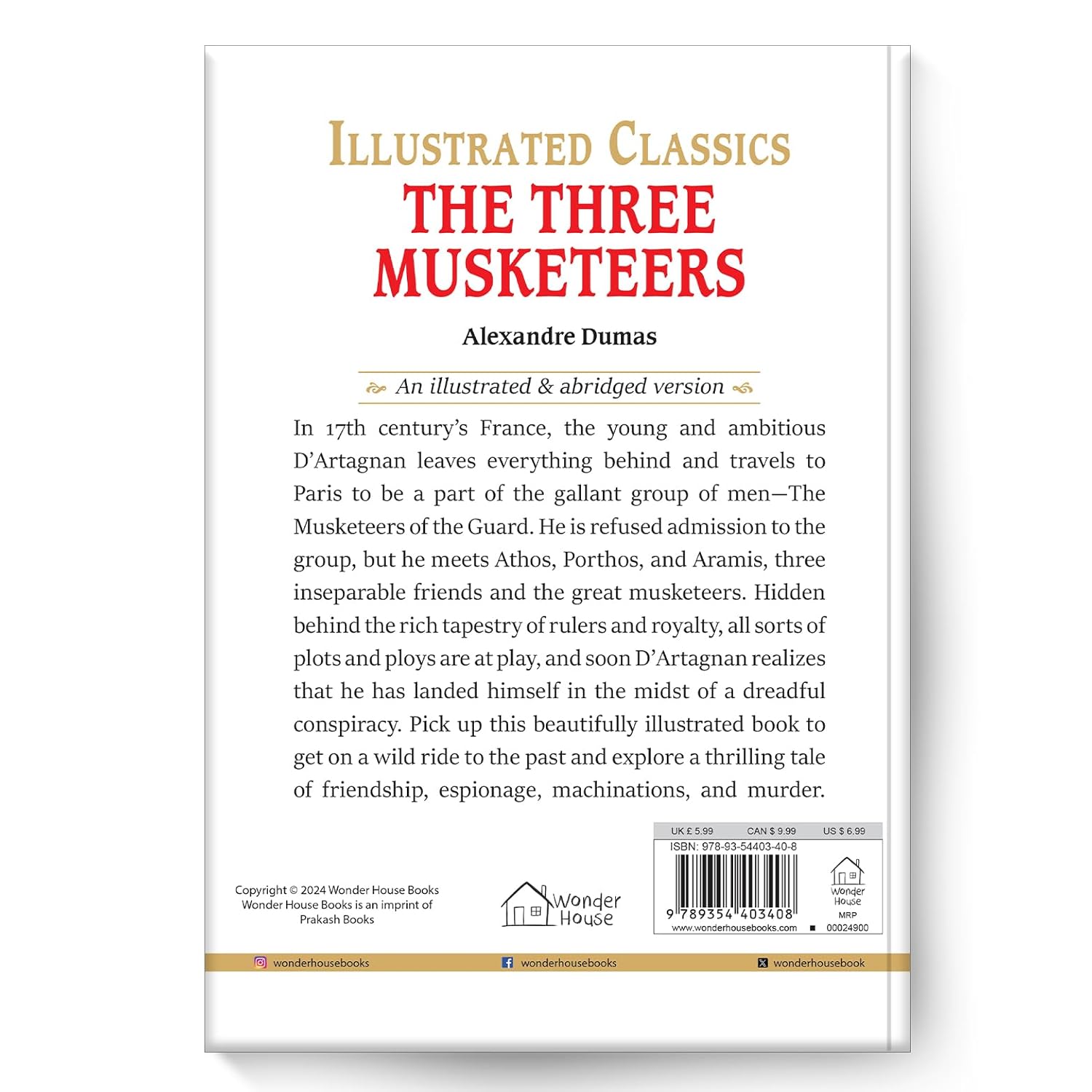 The Three Musketeers : Illustrated Abridged Children Classics English Novel with Review Questions (Hardback) Book