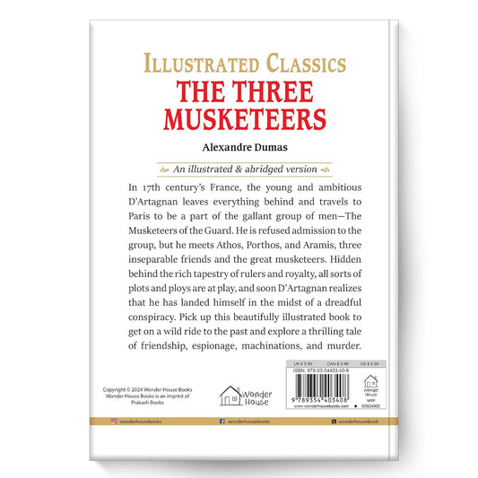 The Three Musketeers : Illustrated Abridged Children Classics English Novel with Review Questions (Hardback) Book