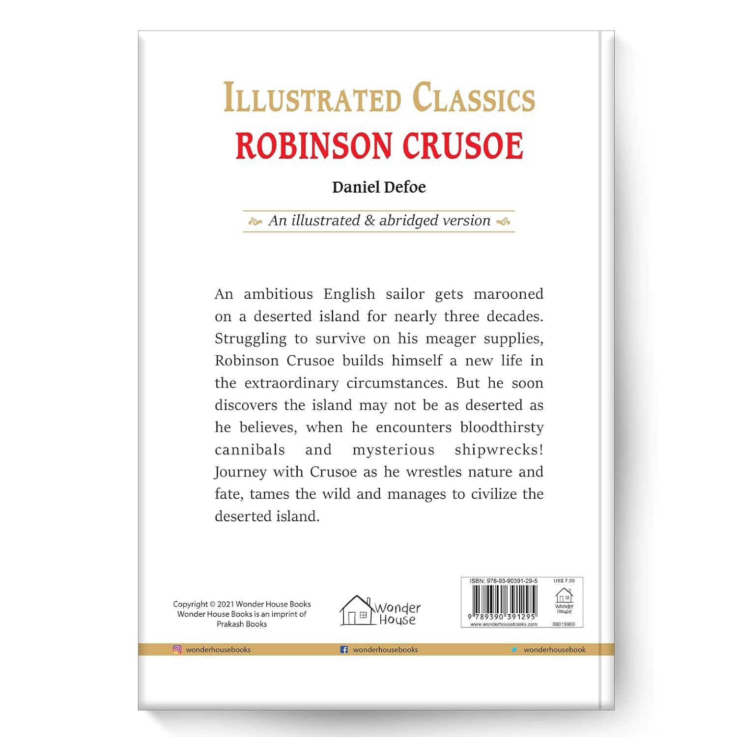 Illustrated Classics - Robinson Crusoe: Abridged Novels with Review Questions Hardcover Book