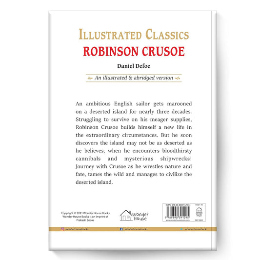 Illustrated Classics - Robinson Crusoe: Abridged Novels with Review Questions Hardcover Book