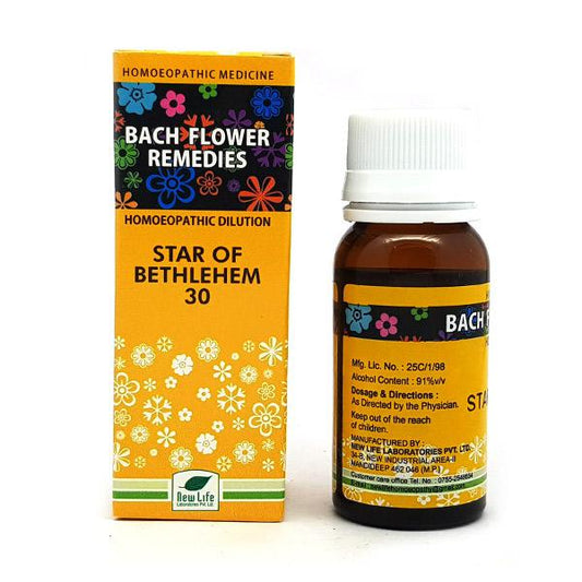 New Life Bach Flower Star Of Bethlehem (30ml) For mental plight, shocks, emotional damage