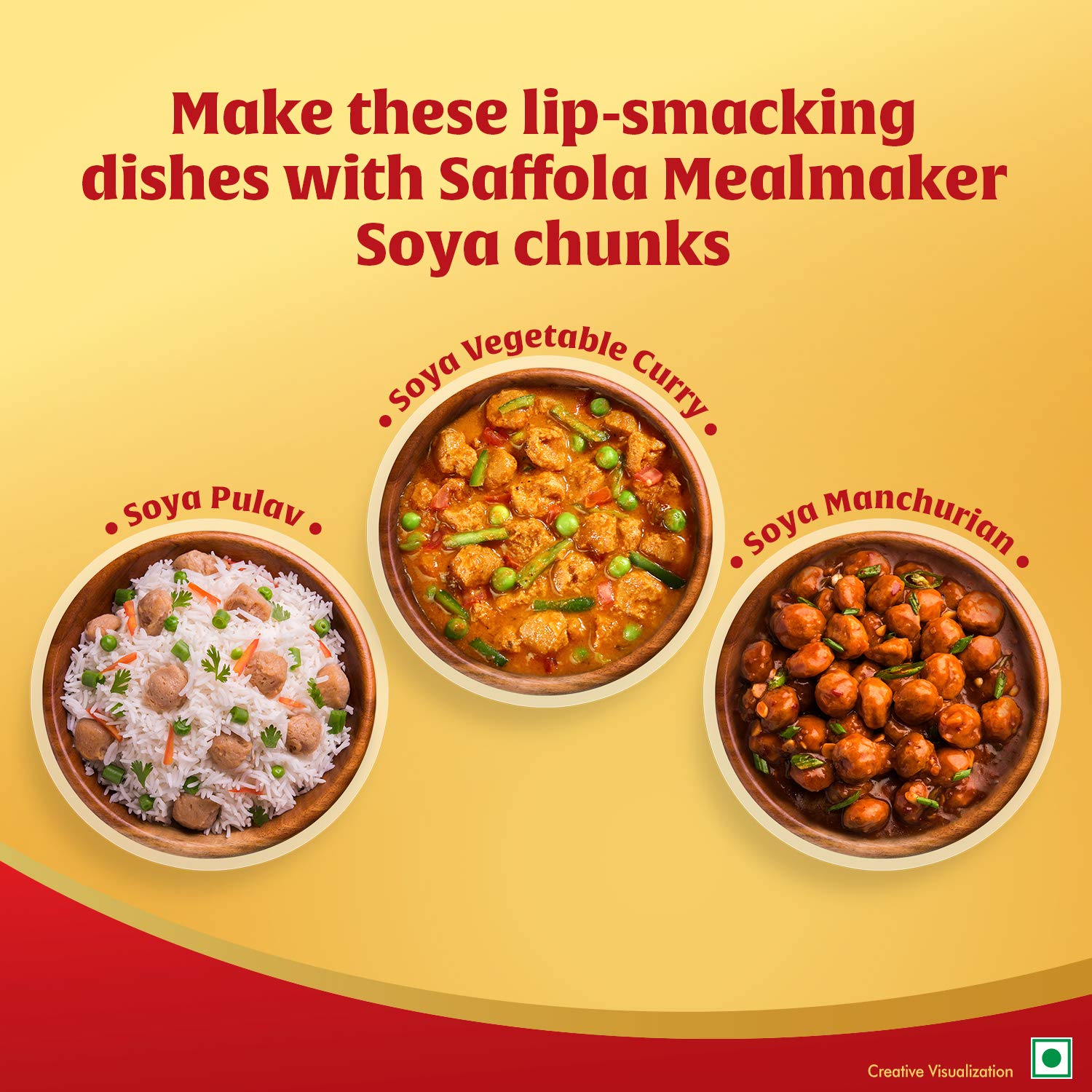 Saffola Mealmaker SOYA Chunks with Supersoft Technology, Tender & Juicy, Pouch 3 x 400gm