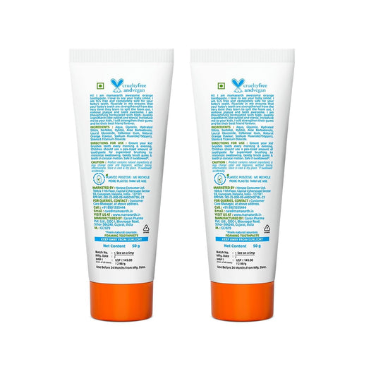 Mamaearth Toothpaste for Kids Awesome Orange 4+ years 50gm (Pack of 2)